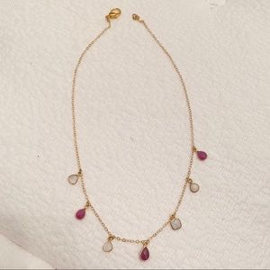 HARPER PHINN gold plated ruby moonstone necklace
